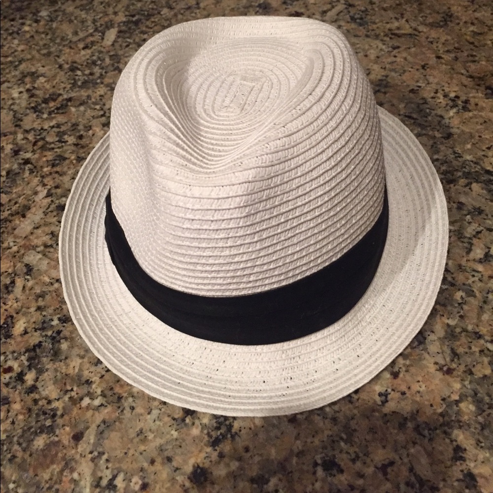 White and Black Fedora Hat
