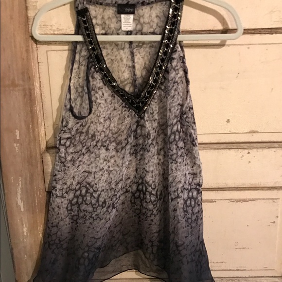 Daytrip Chiffon Tank with Embellished Straps - Picture 1 of 2