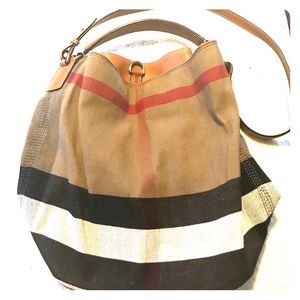 Burberry Slouchy Fabric and Leather Bag