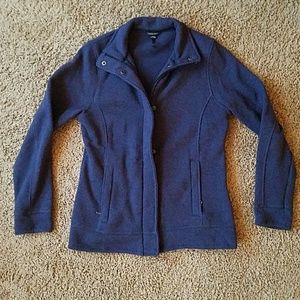 Lands End navy blue soft fleece lined jacket small