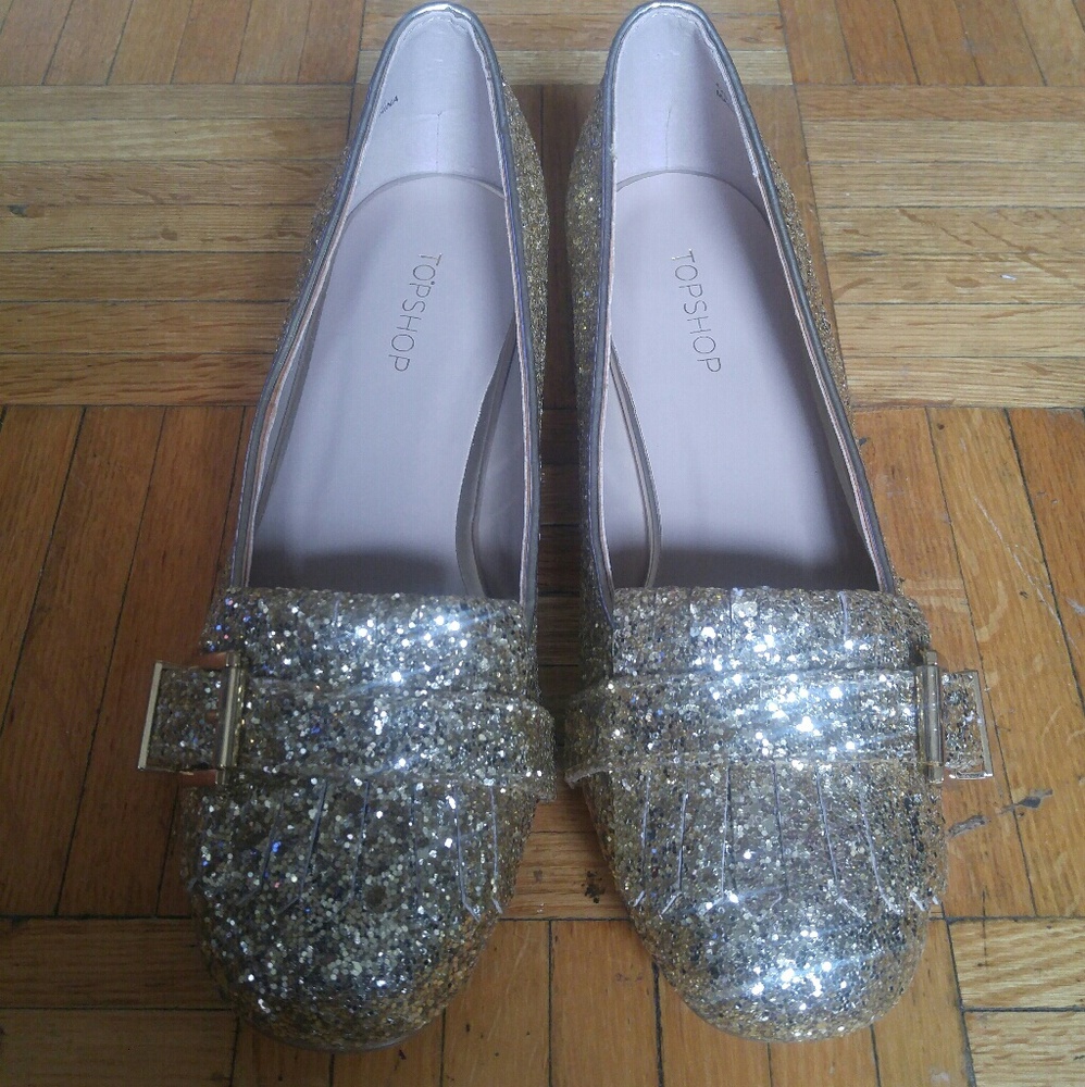 Topshop Sparkler Gold shoes