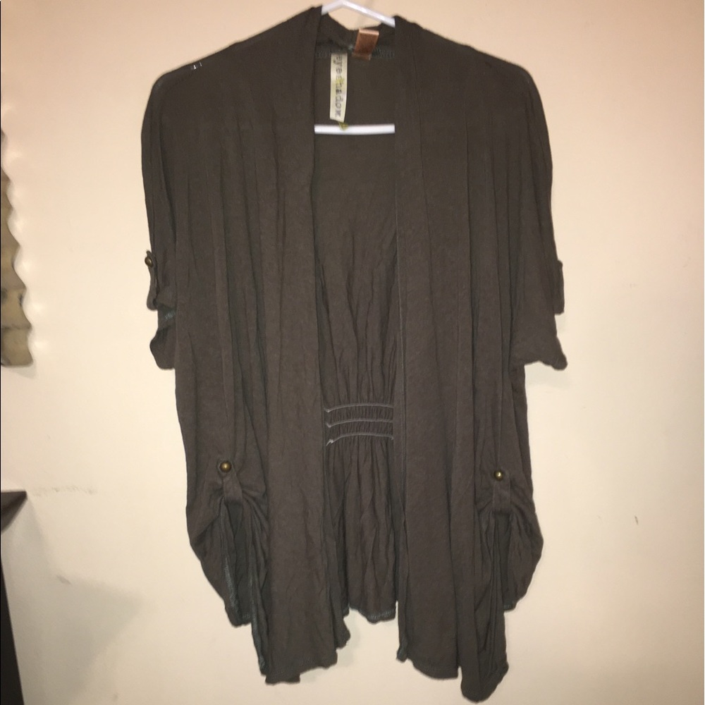 Loose camp green cardigan