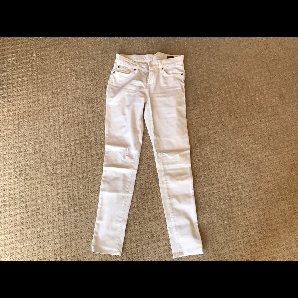 7 for all Mankind White Skinny Jeans
