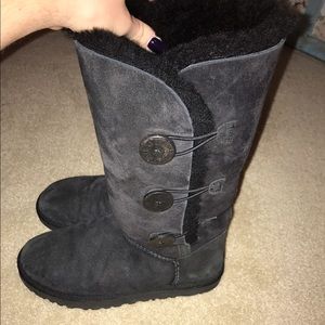 Black, tall buttoned ugg boots