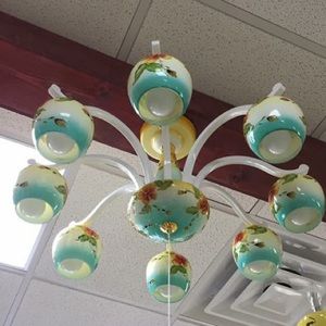 Hand painted glass lamp,