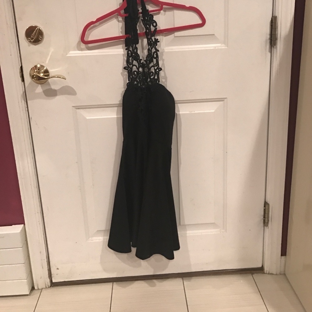 Crochet Halter Skater Dress