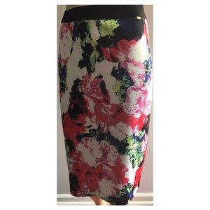 Milly floral pencil skirt