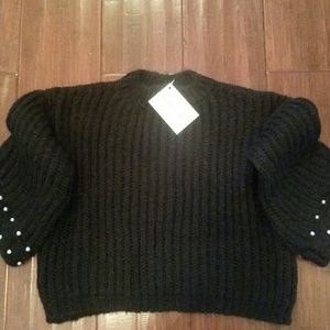 SOLD/ Black NWT Sweater With Pearls