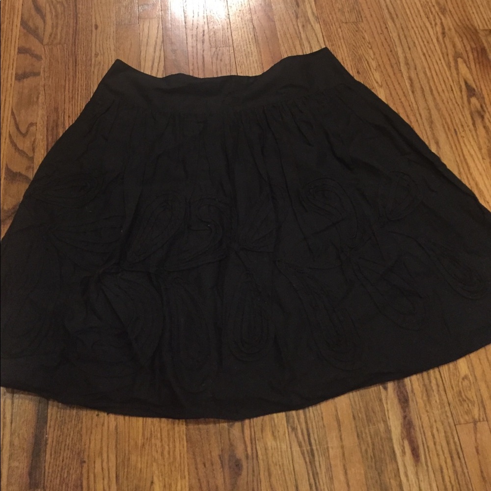Loft Black Embellished Skirt (size 4)