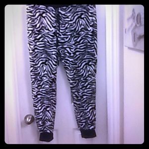 Lounge pants..Zebra print..soft fleece fabric