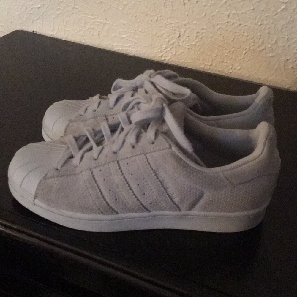 Gray Adidas Superstars