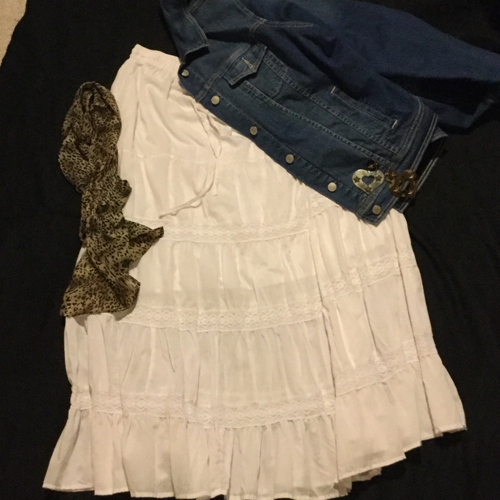 About 36 1/2" ruffle like skirt.