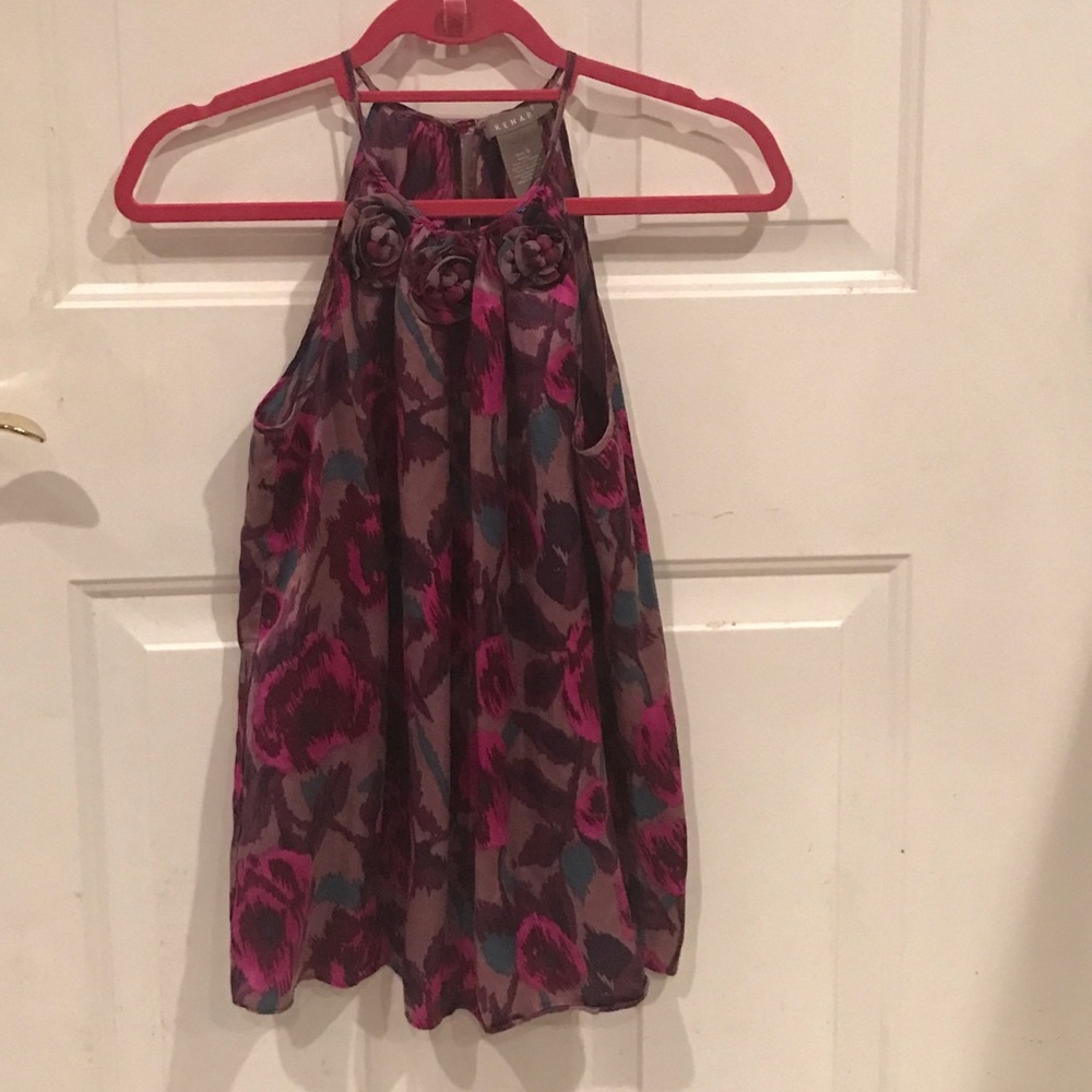 Kenar Satin Floral Halter