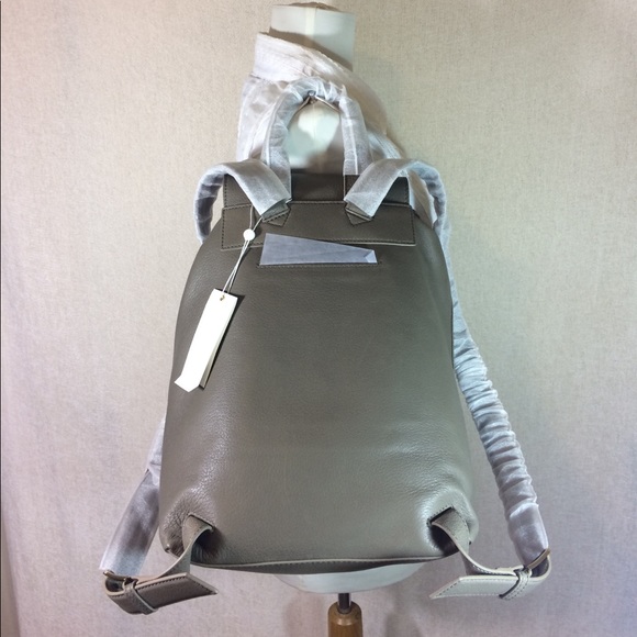 NEW Tory Burch Brody Porcini Gray Leather Large Backpack - AUTHENTIC Tory Burch