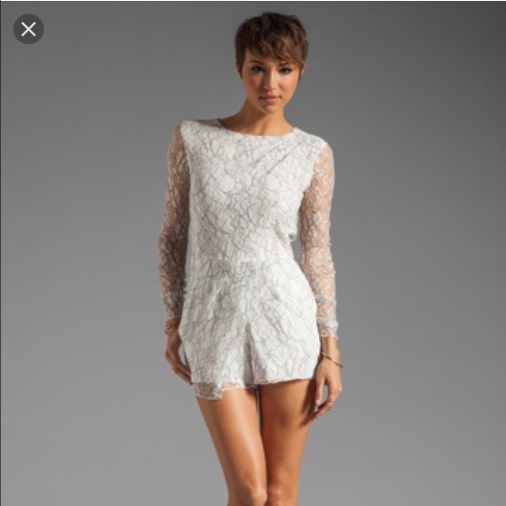White/ black lace dolce vita romper