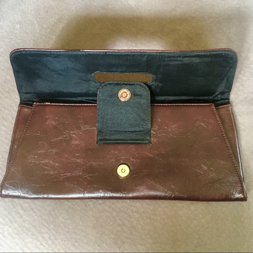 Large Distressed Vegan Leather Envelope Clutch