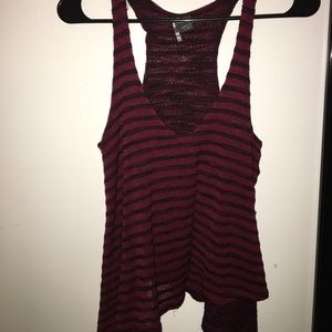 Maroon striped tank