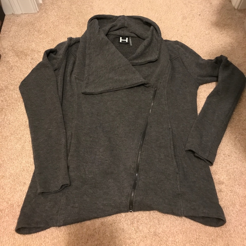 Grey zip up sweatshirt like.