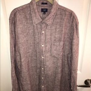 J. Crew Slim Linen Button Up Men's XL Shirt