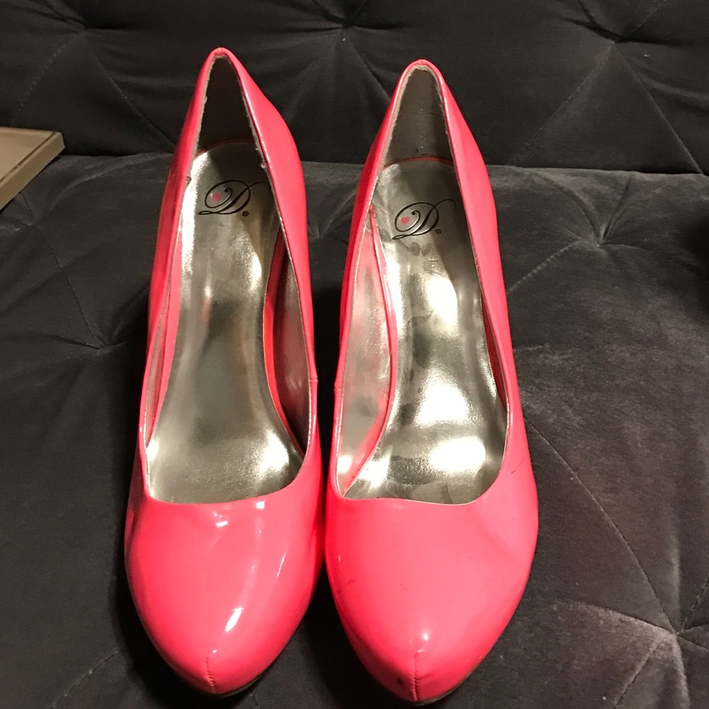 Neon Pink High Heels-Size 10