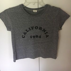 light grey graphic crop top