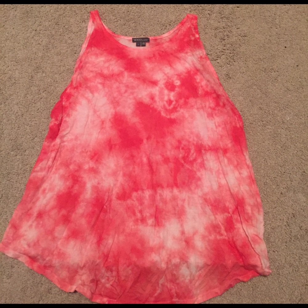 Red/Pink Tie-Dye Tank Top