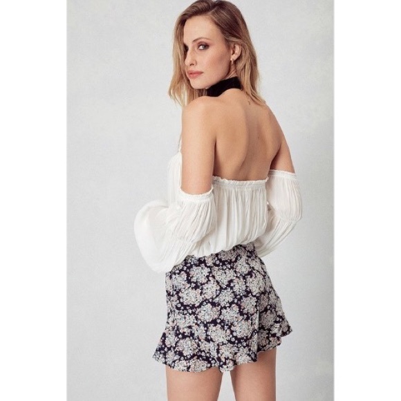 Ivory Off-Shoulder Chiffon Peasant Top - Picture 4 of 4