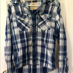 MENS PLAID BUTTON DOWN TOP SIZE LARGE