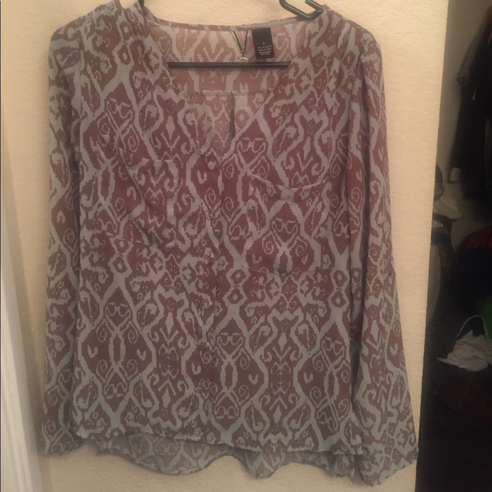 Long sleeve button up blouse