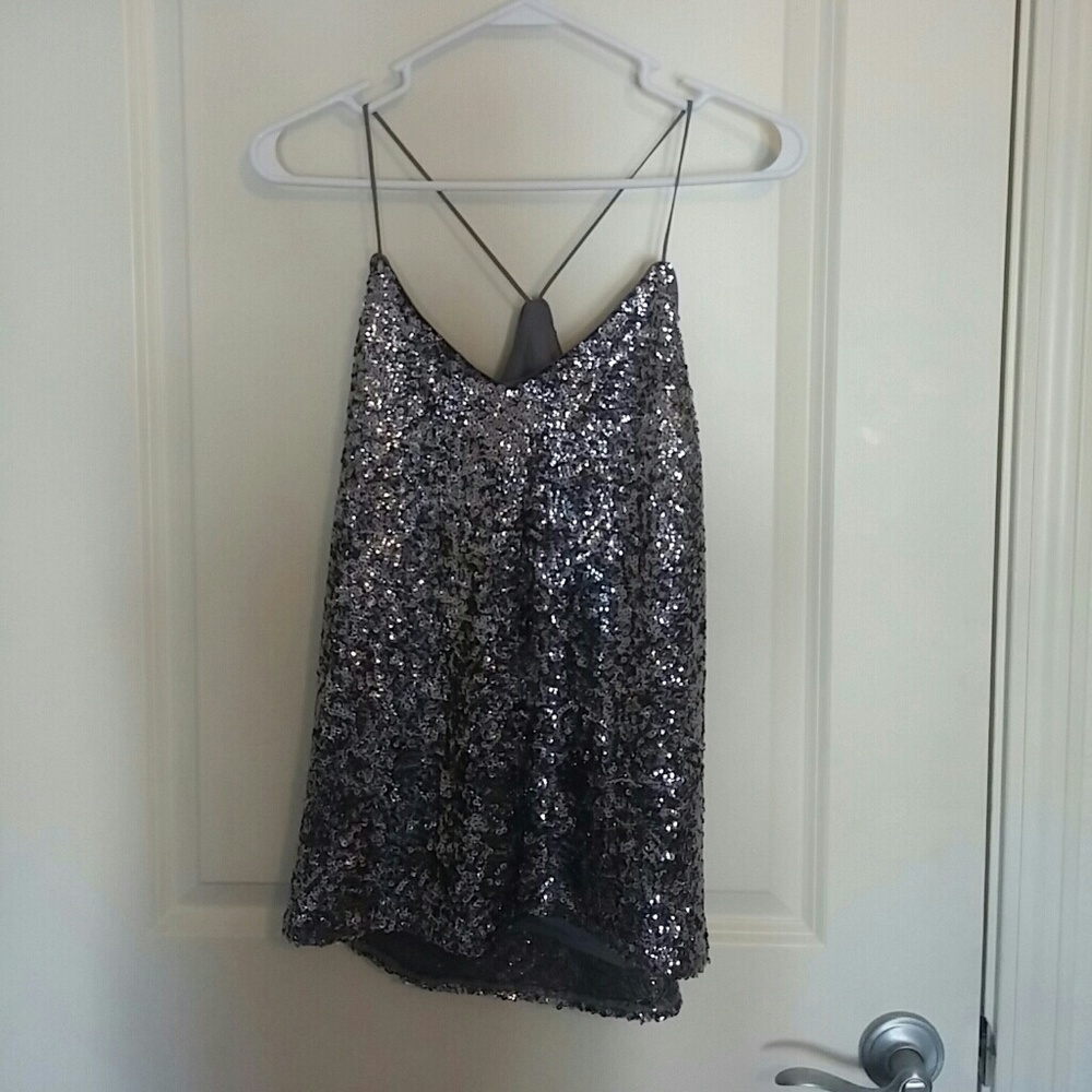 Express racer back sequin top