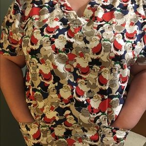 Women's Scrub Top 1x Christmas