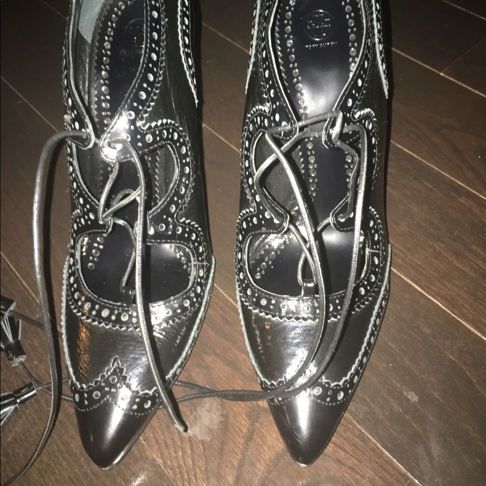 Tory Burch lace up ankle pumps
