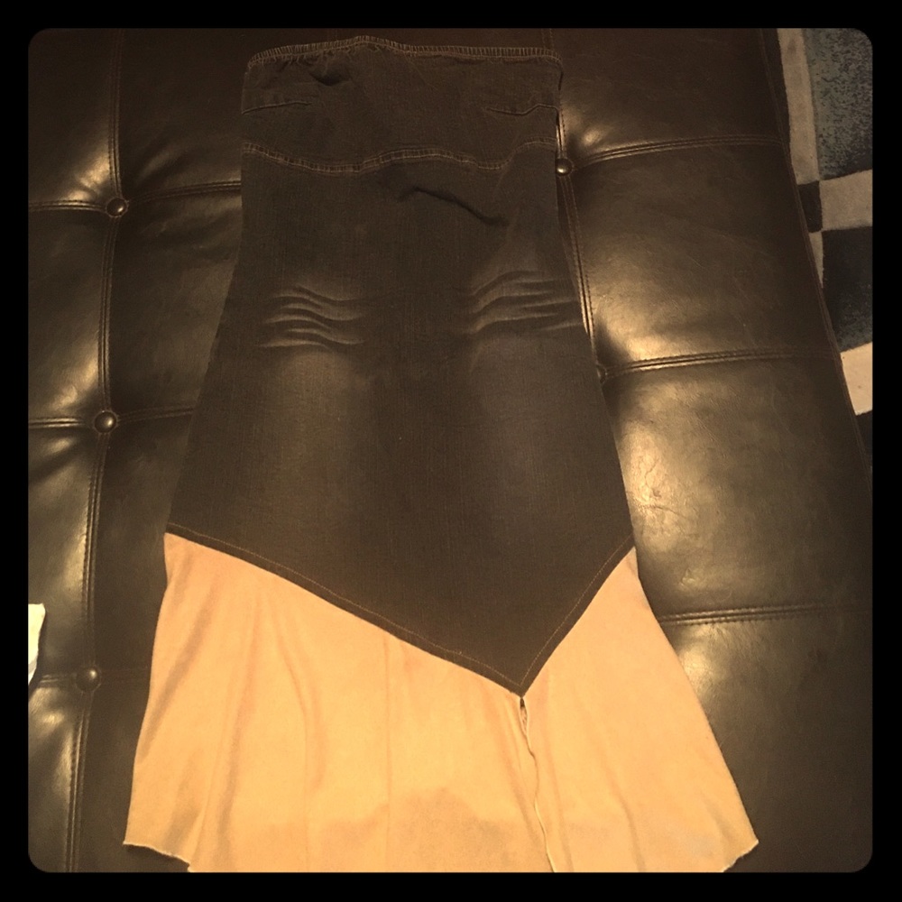 Jean dress strapless