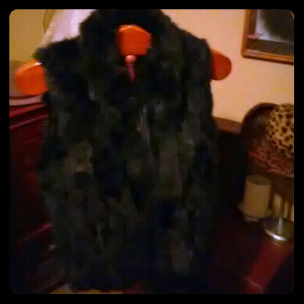 Fur vest zipper front