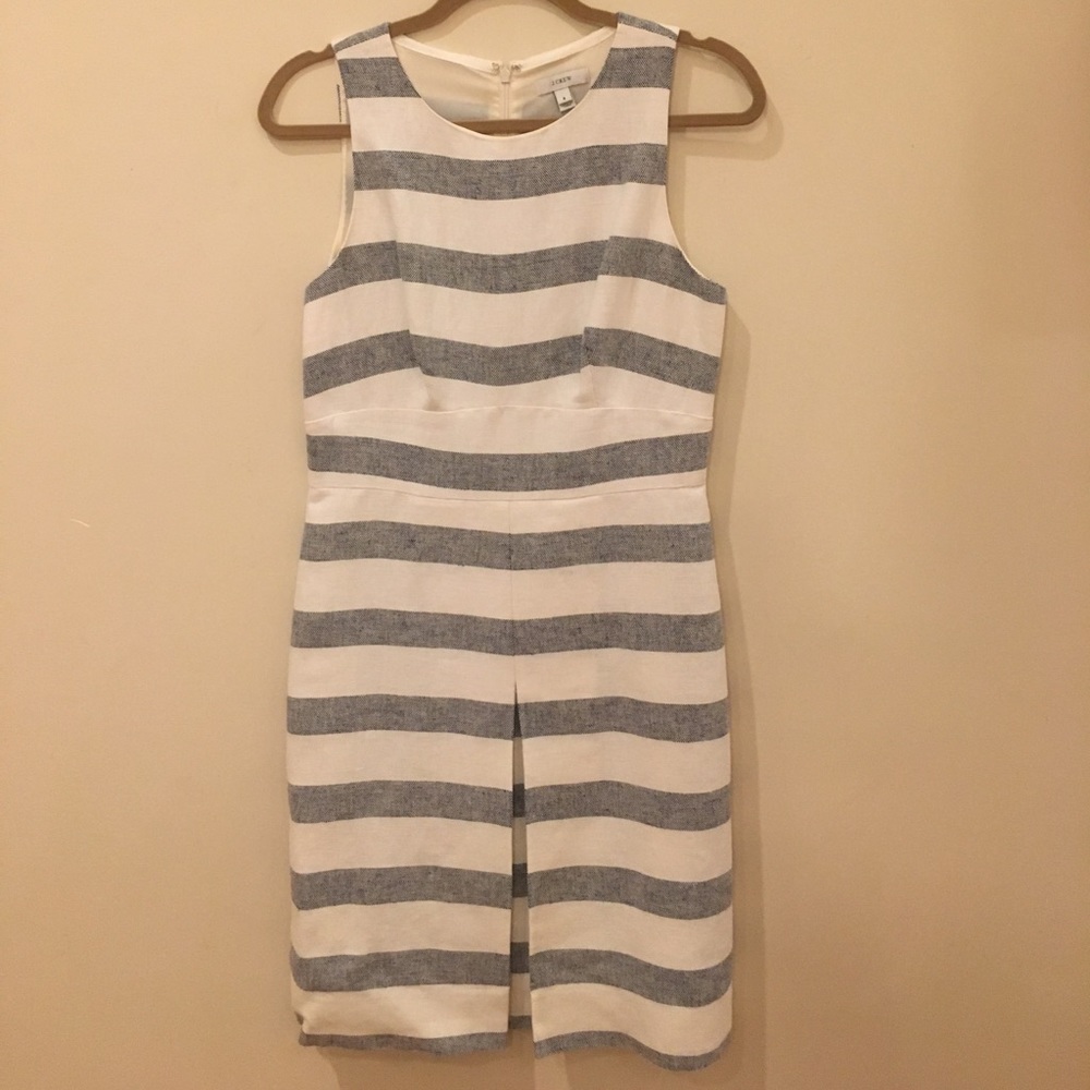 J. Crew Navy and White Striped Dress