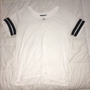 White T-Shirt w/ Black Stripes