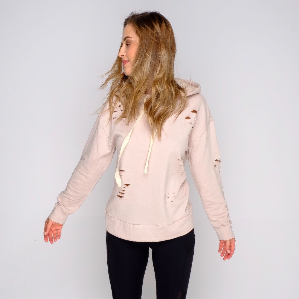 LAST ONE || || NUDE DISTRESS HOODIE - Picture 4 of 7