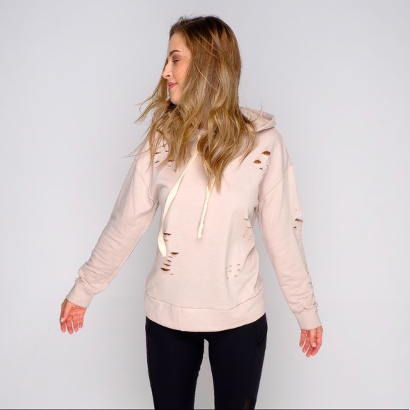 LAST ONE || || NUDE DISTRESS HOODIE - Picture 4 of 7