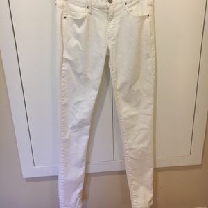 medium waist white jeans