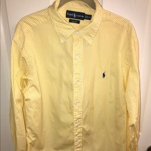 Ralph Lauren L Men's Yellow Stripe Dress Shirt