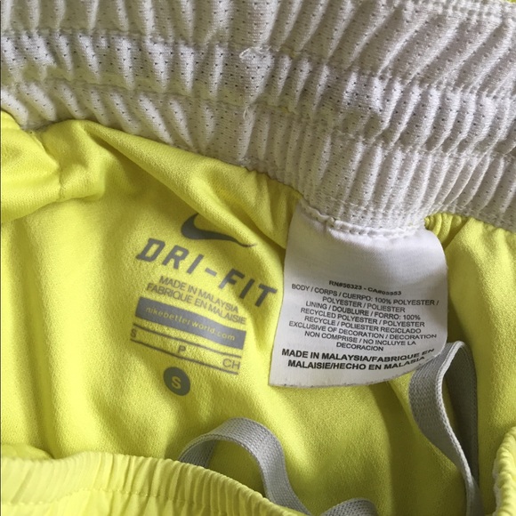 Nike Shorts - yellow nike dri-fit shorts size S Nike Shorts - yellow nike dri-fit shorts size S