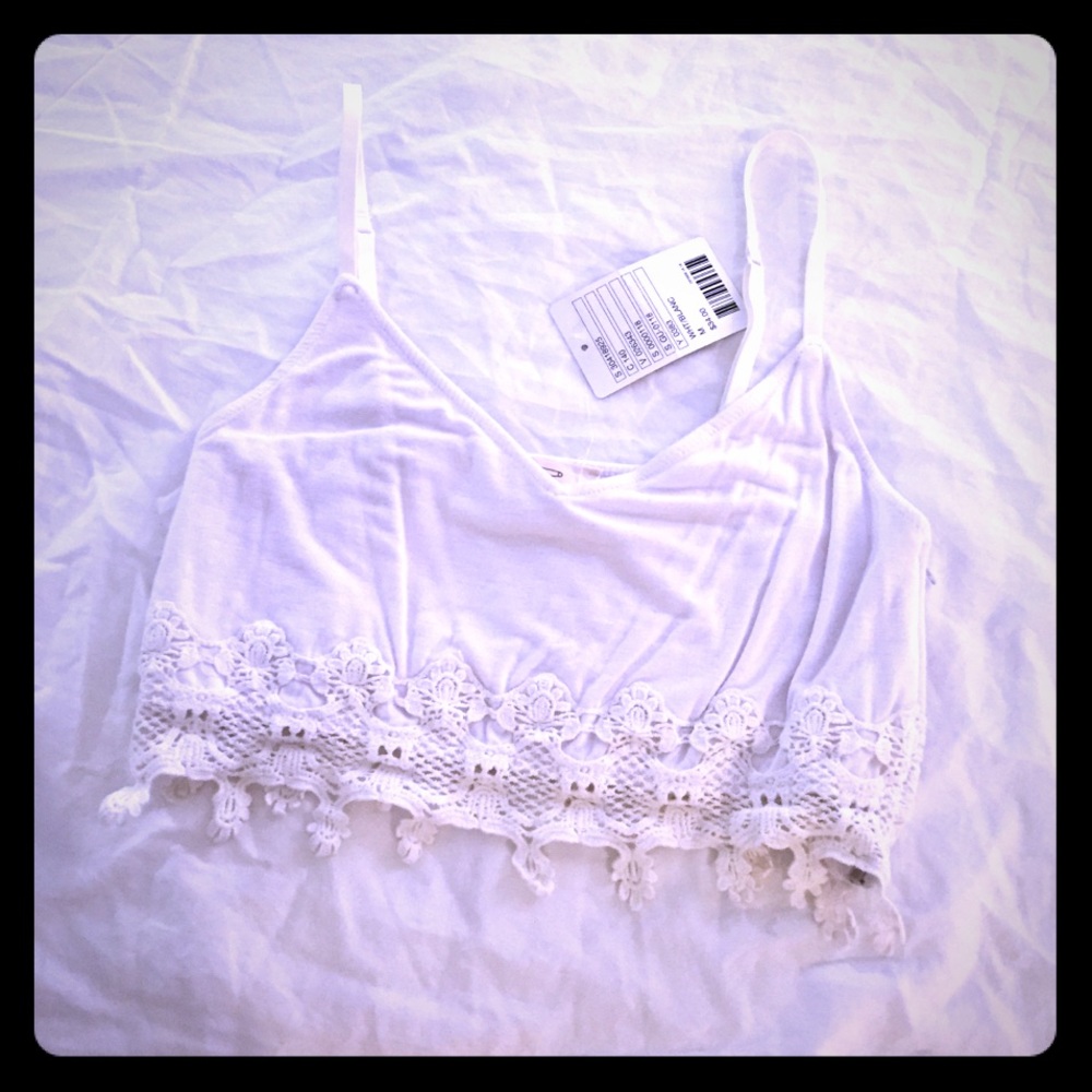 Pins & Needles Urban Outfitters White Crop Top