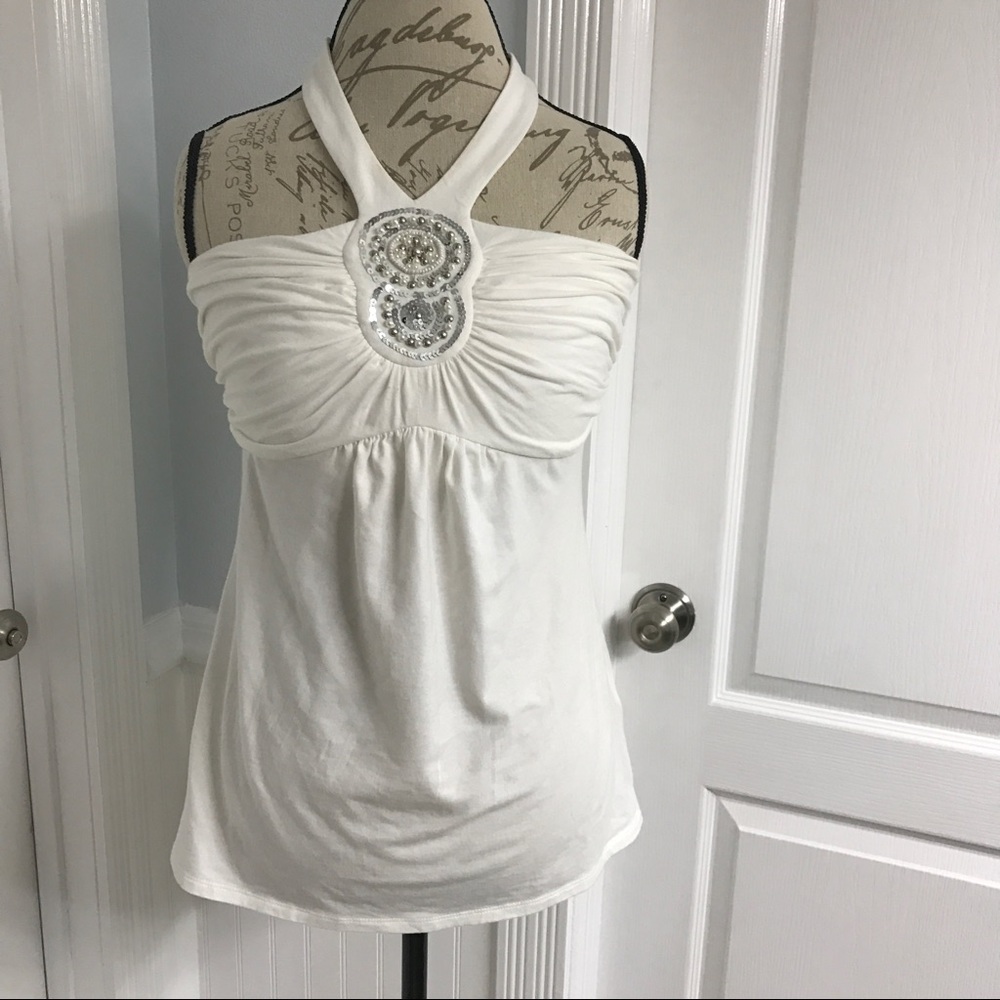 WHBM Embellished Halter. Size M. EUC