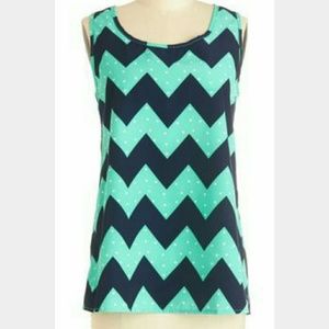 Modcloth Polka dot Cheveron top