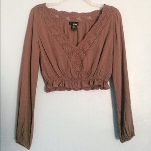 Long Sleeve Lace/Crochet Crop Top *SOLD*