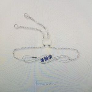 Blue sapphire adjustable bracelet - never used