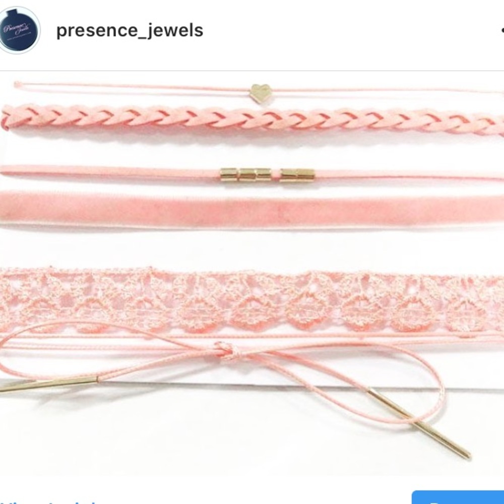 Pink/Gold 6pc Choker Set