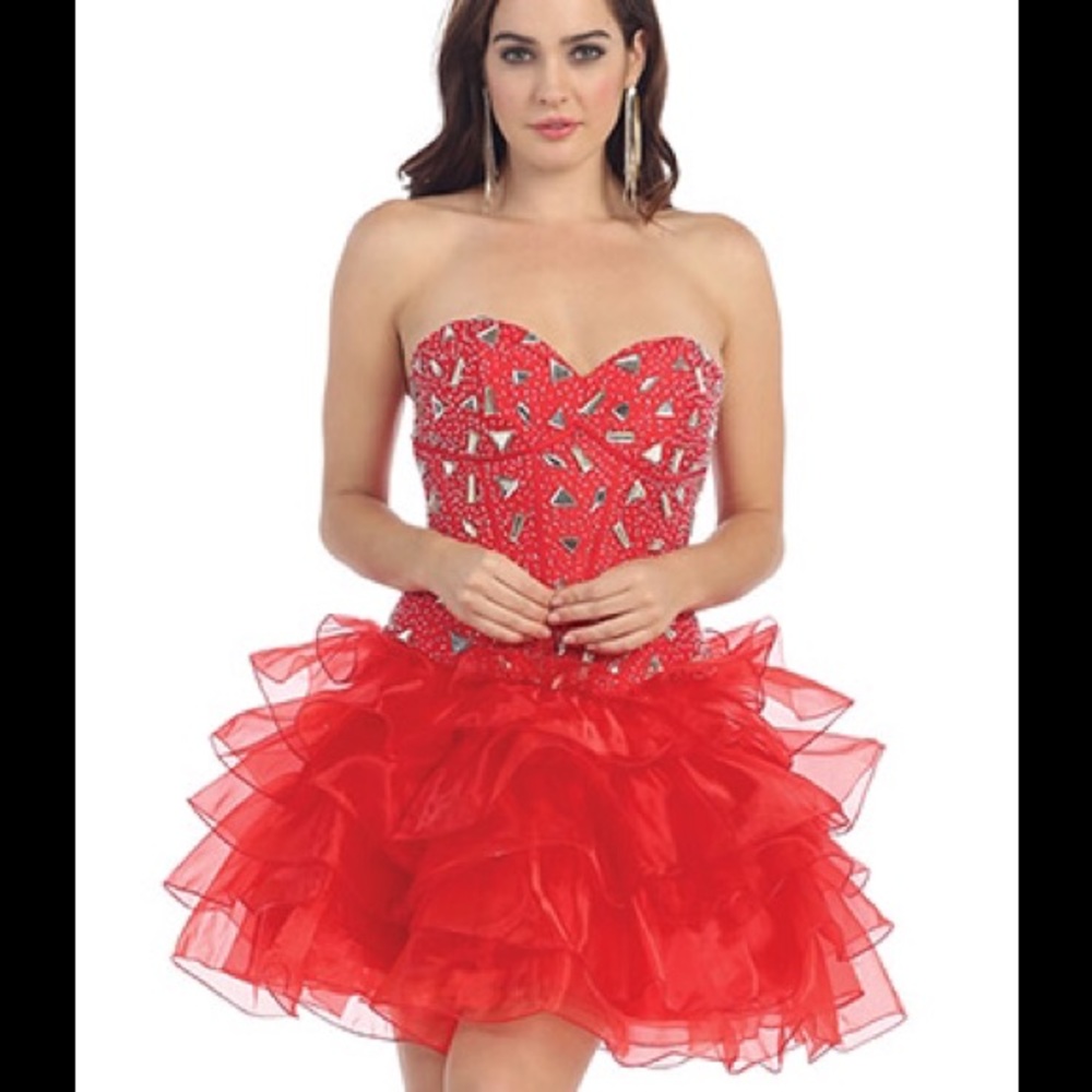 Glam Red Cocktail Dress