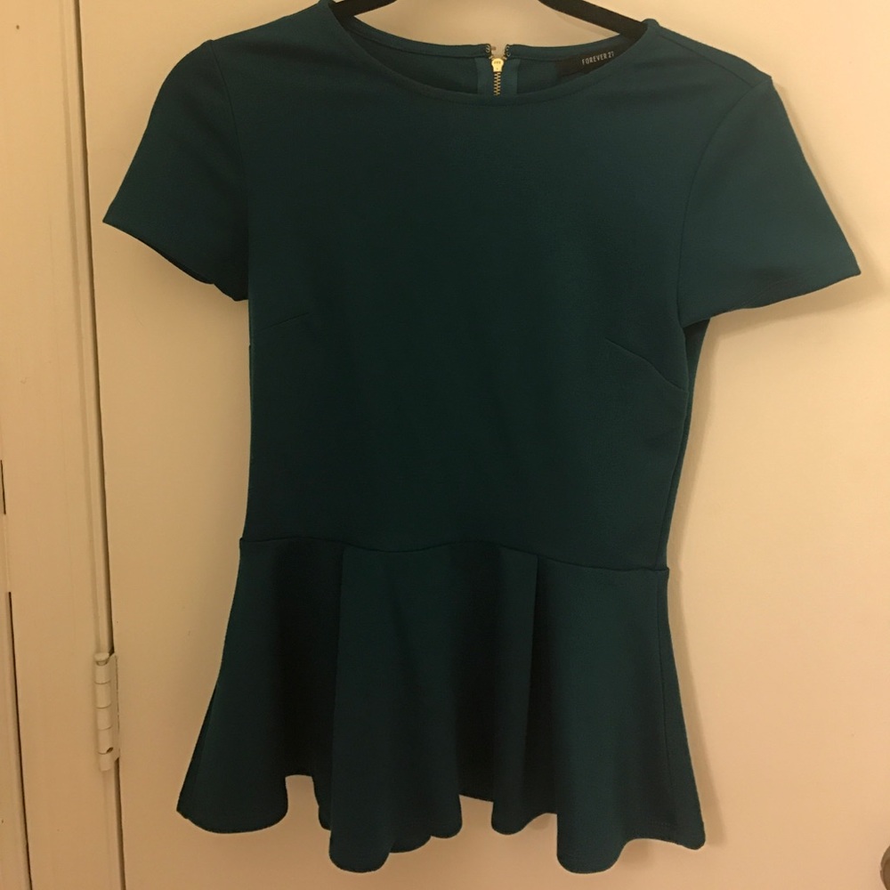 Forever 21 Peplum Top - Green