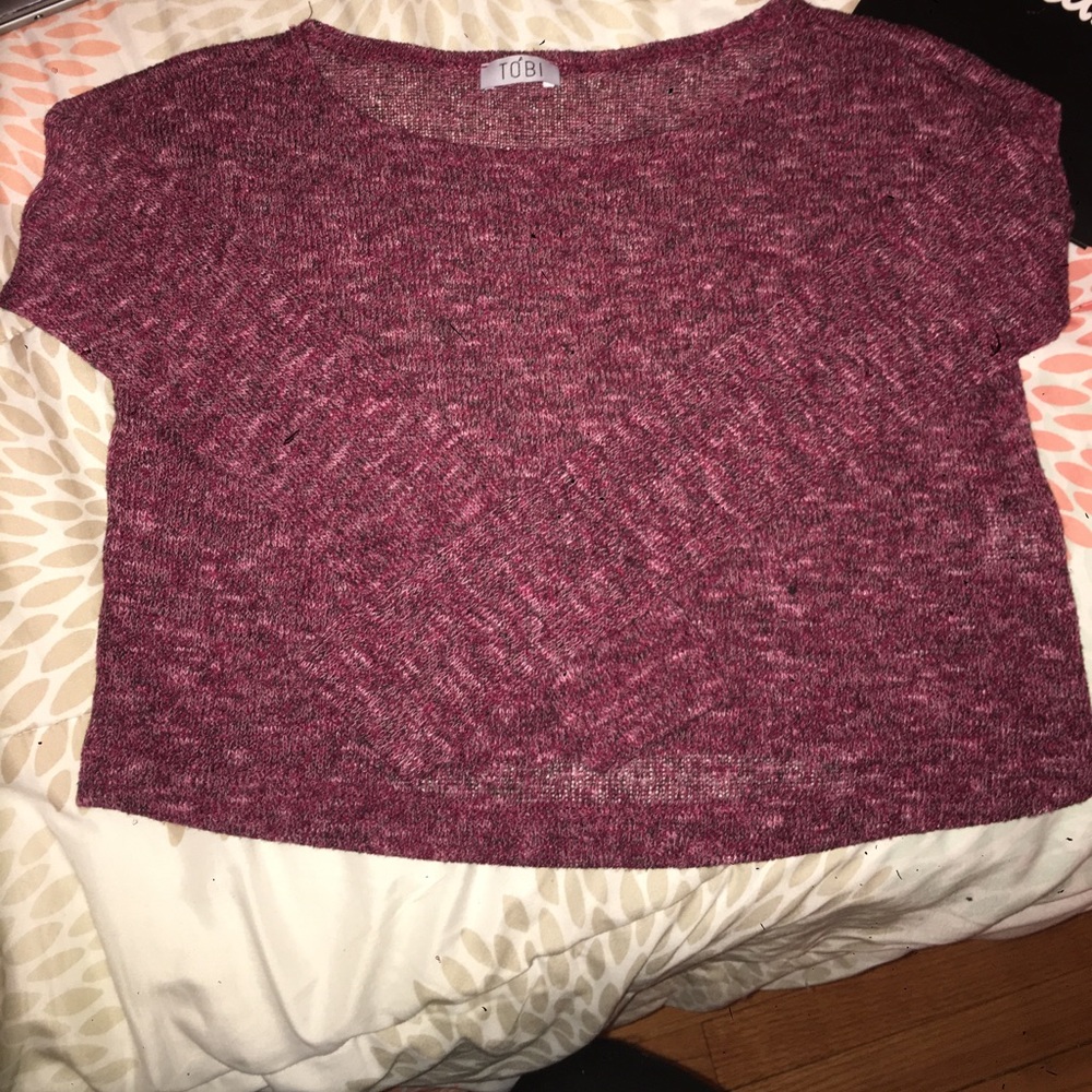 Maroon long sleeve Tobi crop top